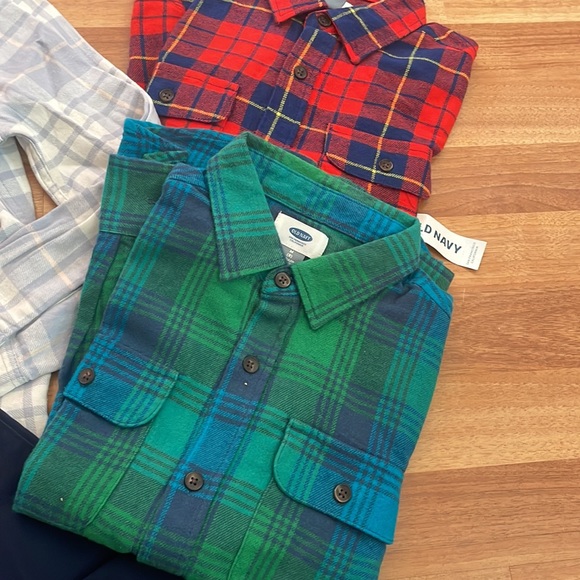 GAP & OLD NAVY dress up bundle fro boys,flannel cotton shirts and pants,sz.8!NWT - Picture 4 of 10